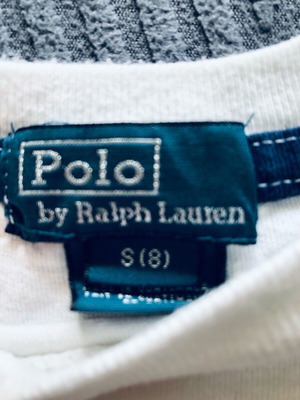 Ralph Lauren shirt used, unisex, size 8 years, white and blue