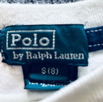 Ralph Lauren shirt used, unisex, size 8 years, white and blue