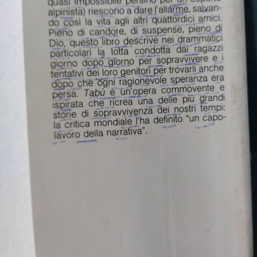 Tabu' book in good condition with few underlines