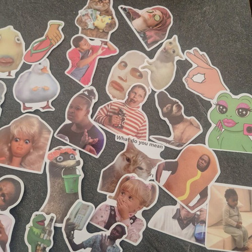 Stickers new, 50 pieces with funny faces
