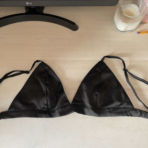 Shein black satin bustier top XS-S-M