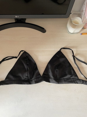 Shein black satin bustier top XS-S-M