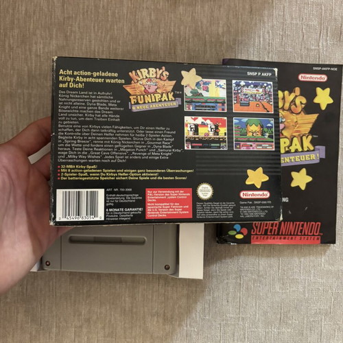 Kirby's Fun Pak 8 Games Super Nintendo SNES PAL complete