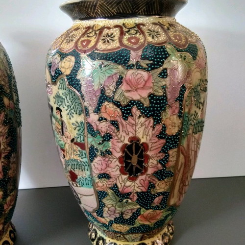 Satsuma vase set used, height 31 cm