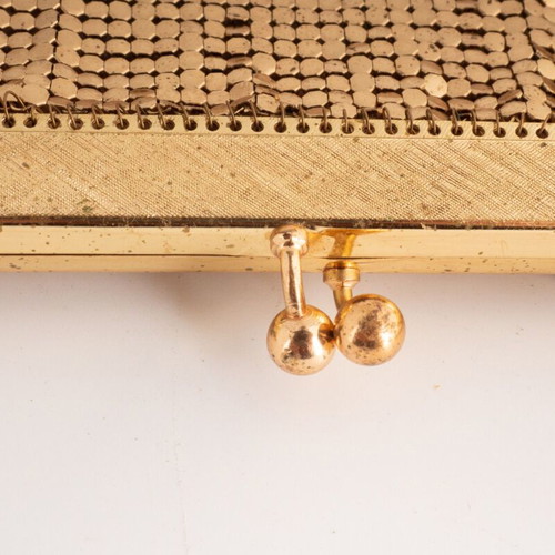 Vintage Gold-Tone Metal Mesh Evening Bag used