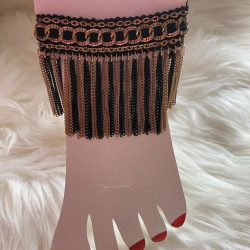 Foot anklet new, black and gold