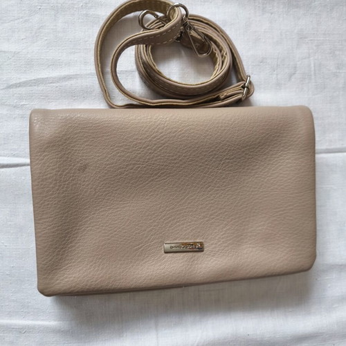 David Jones crossbody clutch bag beige new