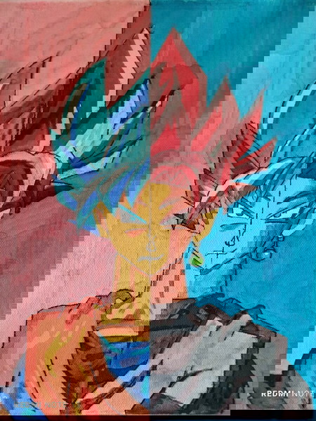 Πίνακας ζωγραφικής Goku & Black Goku σε καμβά 20×30