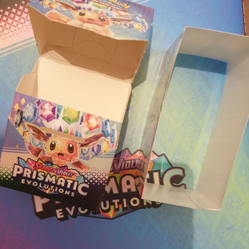 Prismatic Evolutions empty box used for card storage