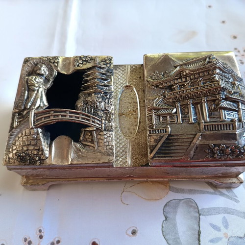 Japanese Silver Plated Smoking Set used with Detachable Ashtray 1950–1955