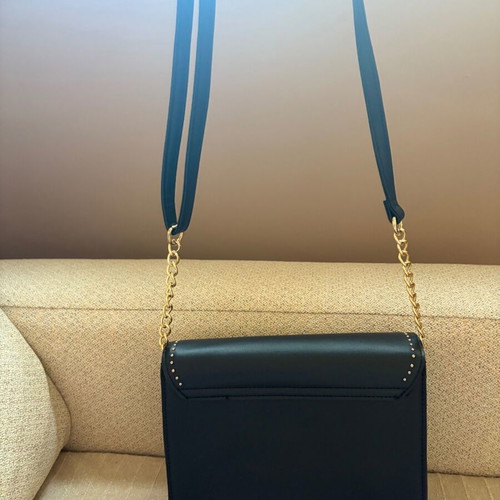 Black crossbody women's bag like new with gold details