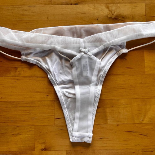 Luna white string underwear new, small