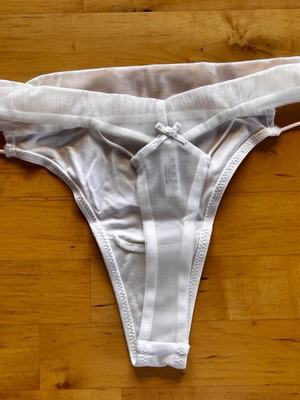 Luna white string underwear new, small