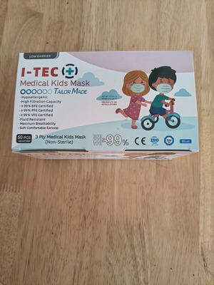 I-tec Medical Kids Masks blue, new, pack of 50
