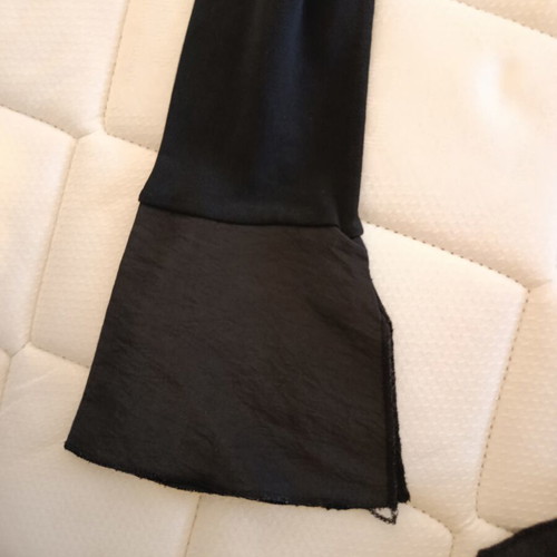 Acne Studios black long-sleeve cardigan bolero with tie