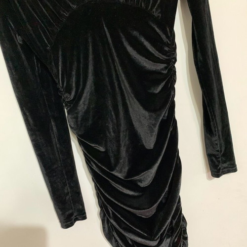 Shein velvet dress like new, black, size S with padded shoulders