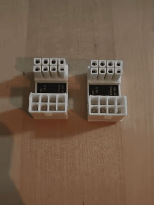 Set of 2 GPU 180 Degree Adapters Dual 8-Pin White Reverse Edition new