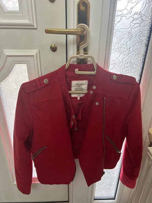 Bershka leather jacket like new, red, size S