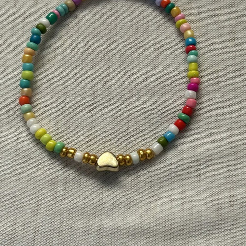 Fashion jewellery set with 6 pairs of earrings, necklace, and 7 handmade bracelets multicolor