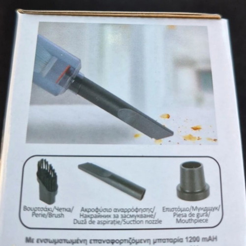 Car Vacuum Cleaner rechargeable, 2 in 1 portable with USB Type-C