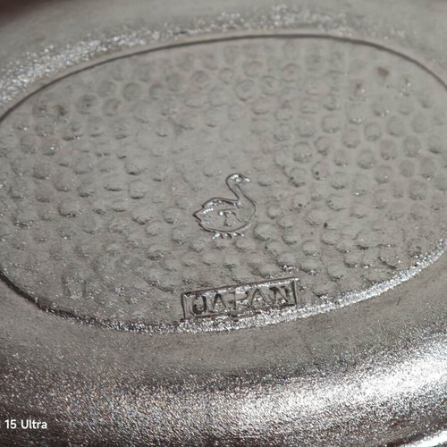 Vintage Japanese Silver-Plated Dish with Embossed Swan
