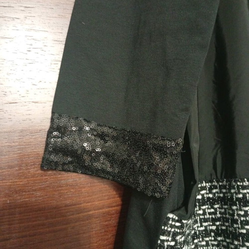 Pepper fashion φόρεμα σαν καινούργιο, μαύρο με λεπτομέρειες tweed και παγιέτα