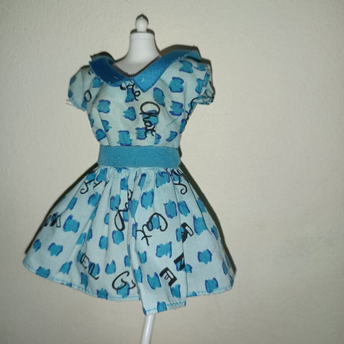 Barbie Style dress, blue floral