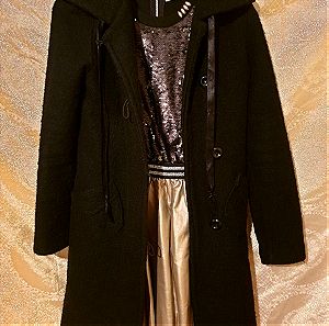 Μαύρο παλτό για κορίτσι 12-14 no.S