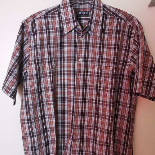 Divario men's short-sleeve checkered shirt size L like new