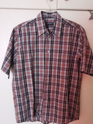 Divario men's short-sleeve checkered shirt size L like new