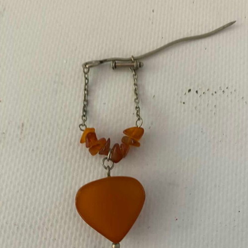 Vintage Baltic amber pin used