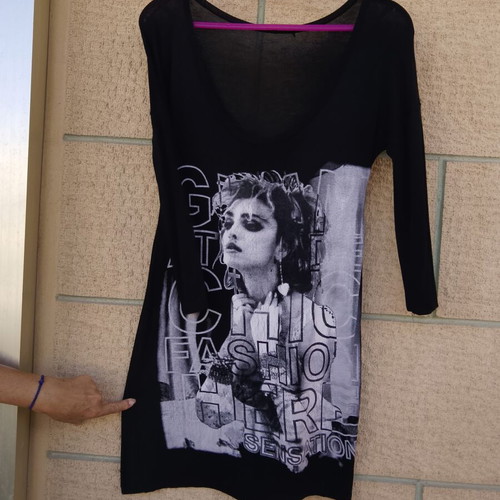 Long-sleeve dress M, black and grey