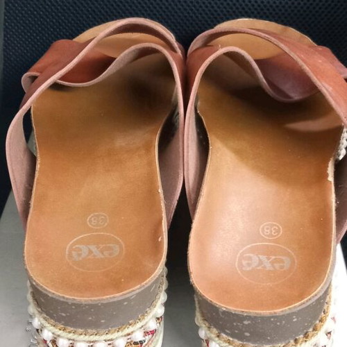 Exe platform sandals used size 38 brown