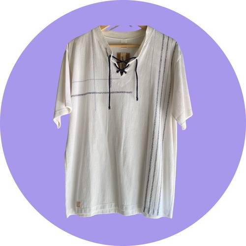 Natural World men's summer blouse new, size L, white