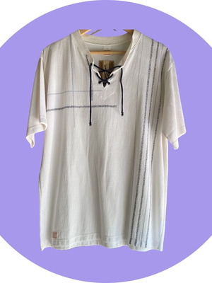 Natural World men's summer blouse new, size L, white