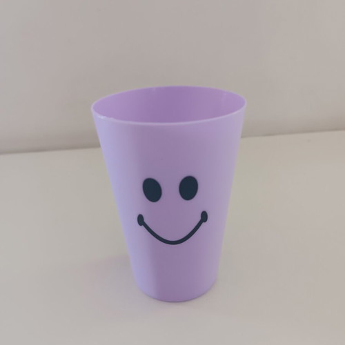 Plastic cup lilac with smiley face new