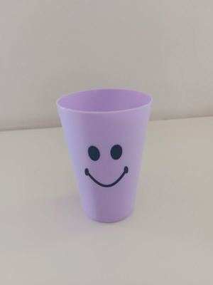 Plastic cup lilac with smiley face new