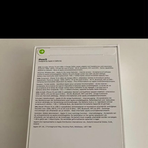 Apple iPhone 15 6/256GB Black sealed packaging