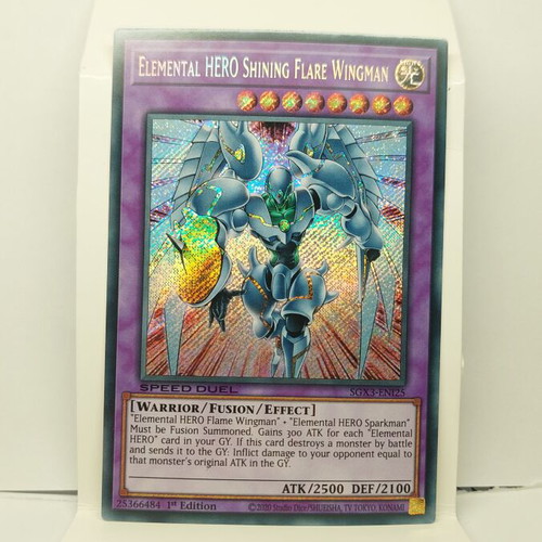 Elemental HERO Shining Flare Wingman V.2 Secret Rare card