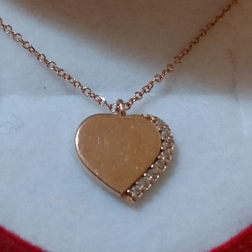 Al'Oro heart necklace rose gold 375K like new