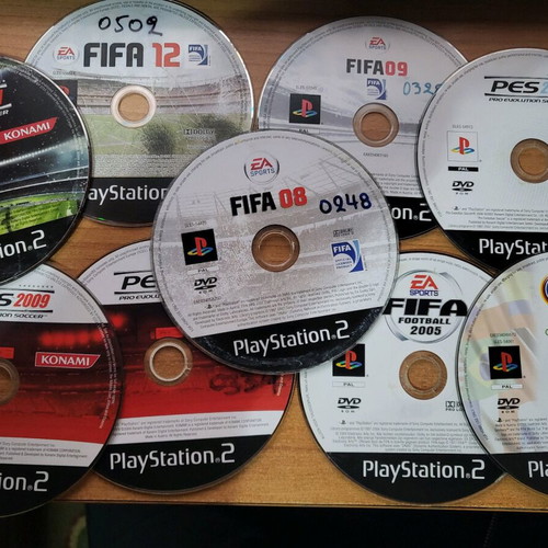 PS2 football games used, non-working, pack