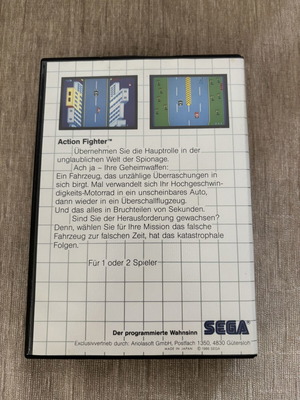 Action Fighter Sega Master System game, complete