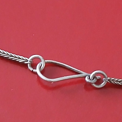 Necklace with 925 silver and zirconia, 50cm, like new