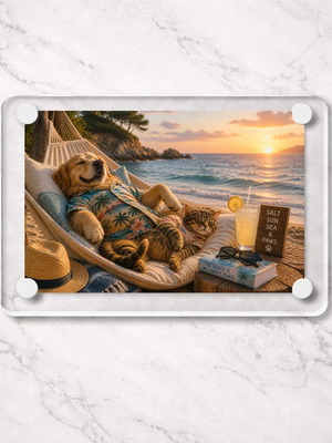 Acrylic fridge magnet "Salt, Sun & Sea" new