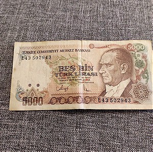 5000 λίρες Τουρκίας 1981