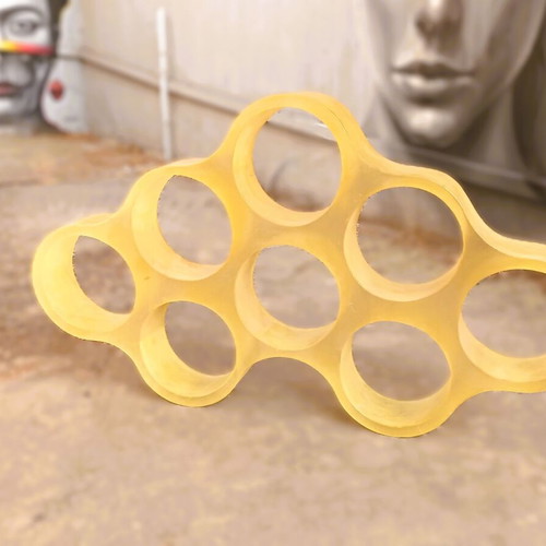 Space Age Room Divider Amber Resin Vintage 1970s Like New