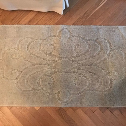 Beige rug with pattern used, 97 x 51 cm, retro vintage