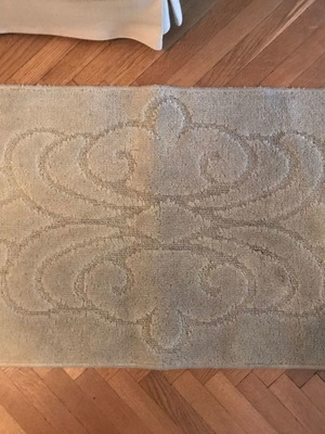 Beige rug with pattern used, 97 x 51 cm, retro vintage