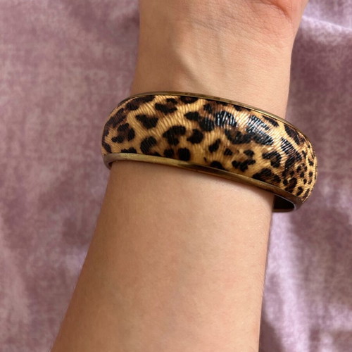 Leopard Print Bracelet Like New, Black and Brown