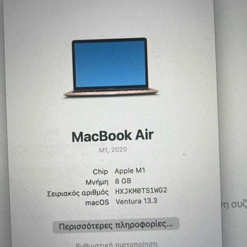 Apple MacBook Air M1 2020 laptop, rose gold, 8GB RAM